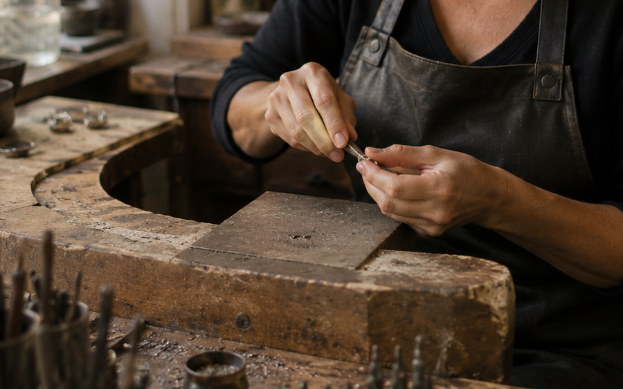 Jeweler at a Workshop Bench