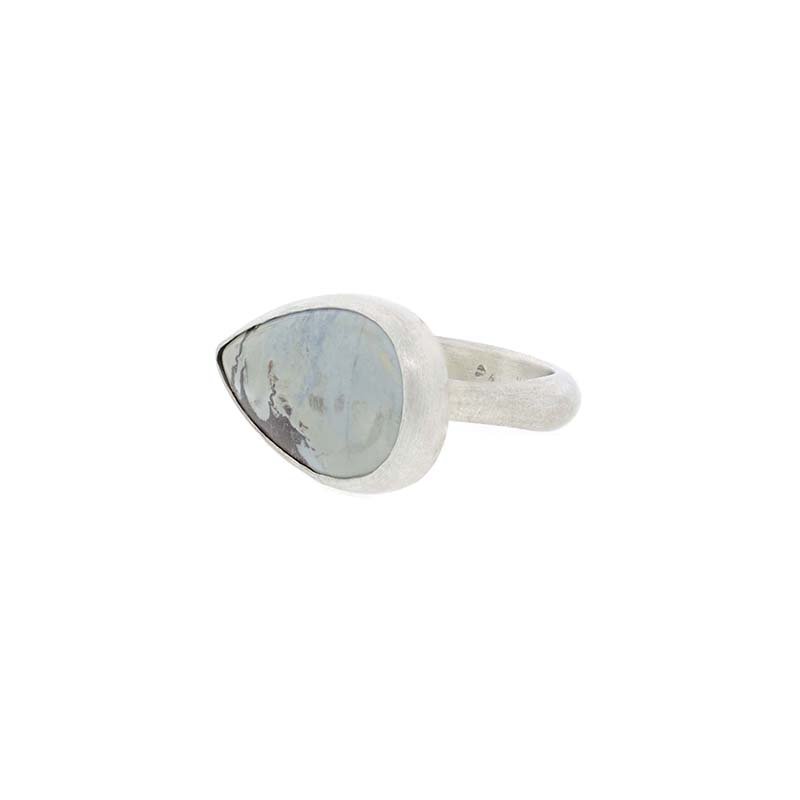 Drop Blue Jasper Silver Ring - Image 3