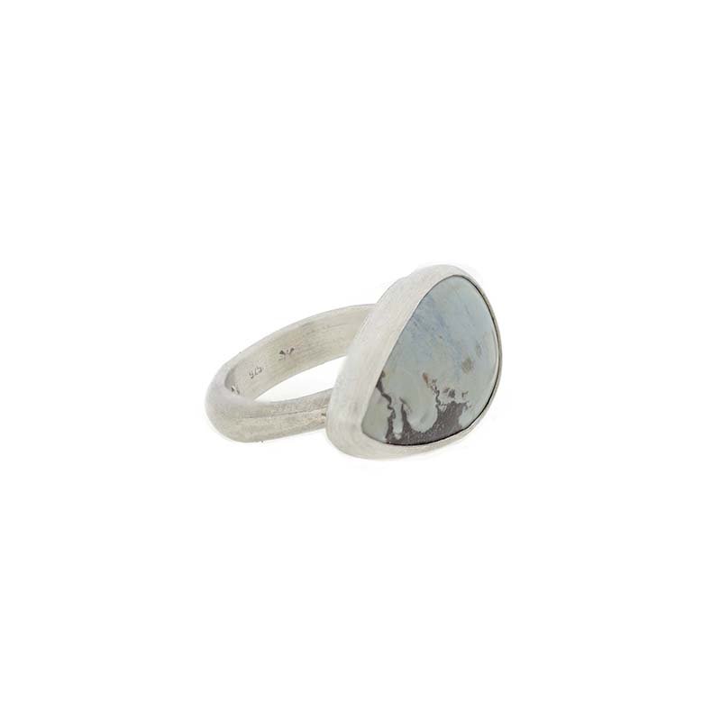 Drop Blue Jasper Silver Ring - Image 2