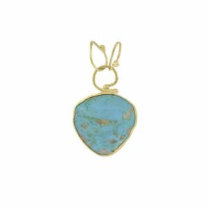 Versatile Turquoise and Tourmaline Gold–Silver Pendant