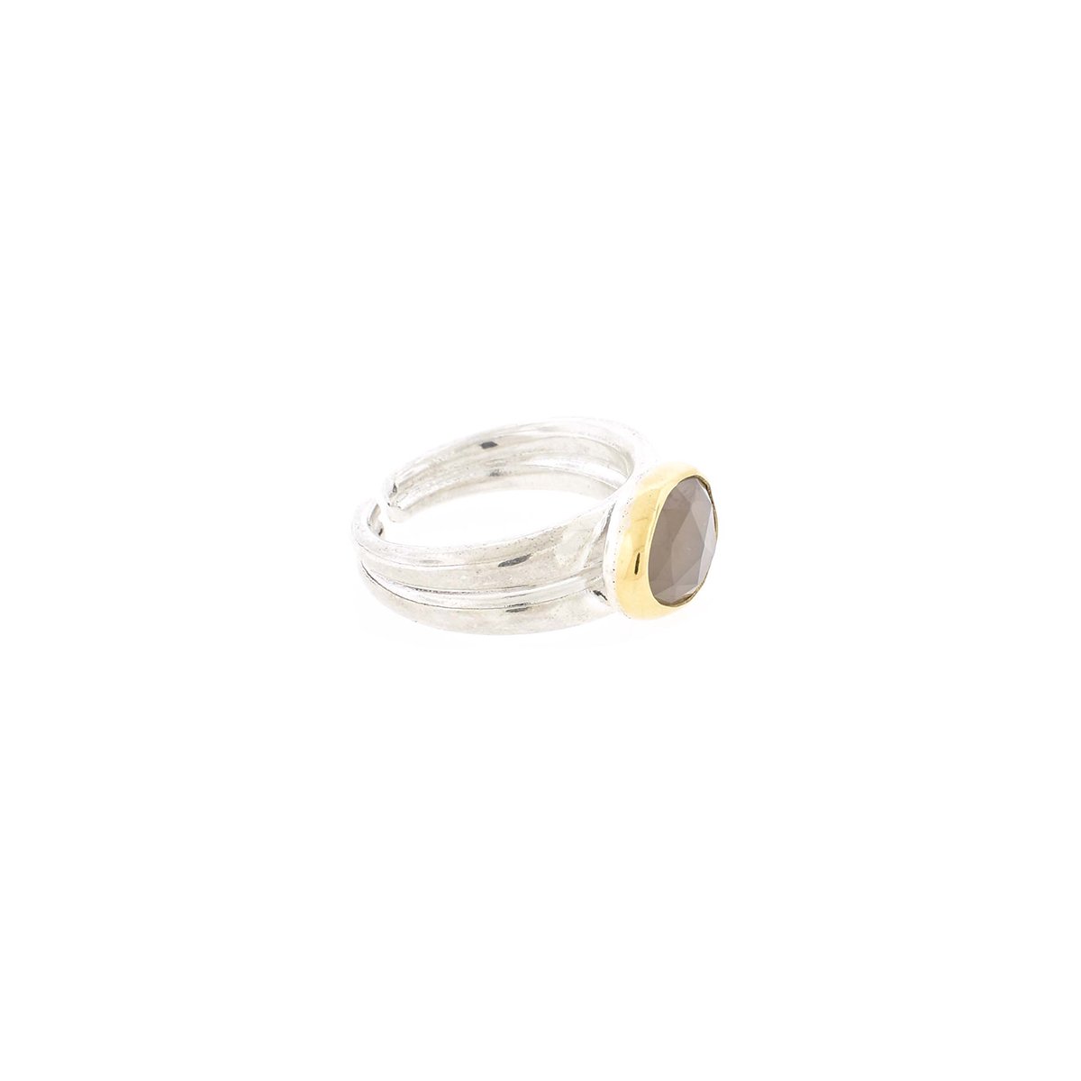 Gold-Silver Smoky Moonstone Ring - Image 2