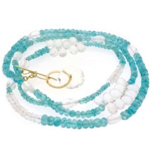 k22 jewellery design circle gold necklace surrounded by apatite quartz gems