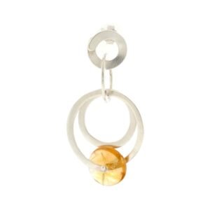 Citrine Circle Silver Pendant