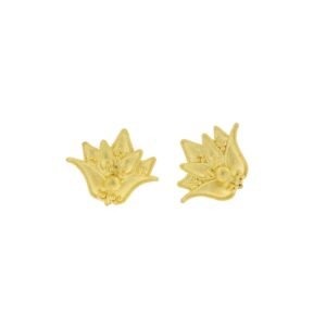 Lotus Gold Stud Earrings