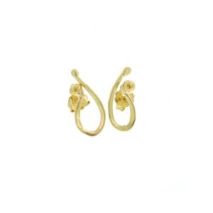 Open Drop Gold Earrings