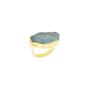 Rough Aquamarine 18K Gold Ring